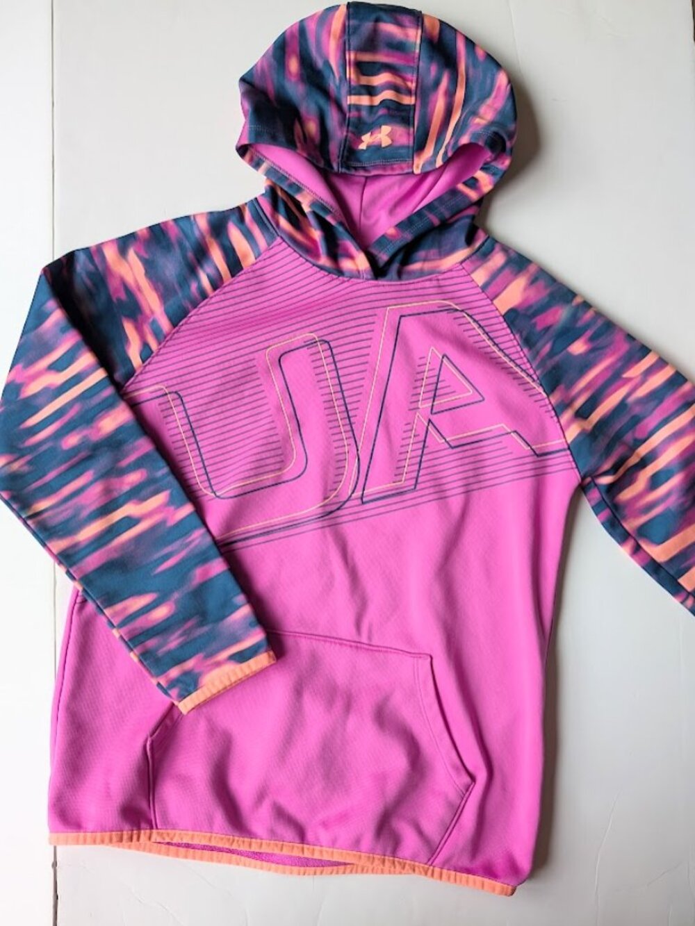 Under Armour Girls Magenta Hooded Sweatshirt Hoodie Youth XL